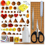 JUYA Paper Quilling Kit with Pink Tools 960 Strips Board Mould Crimper Coach Comb (Paper Width 5mm)