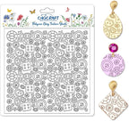 CHGCRAFT Button Pattern Polymer Clay Texture Sheets Heart Graphic Geometric Silicone Texture Stamp Clay Texture Mat Modeling Pattern Pad Sheets for Jewelry and Earrings Tools, 5.5x5.5 inch