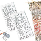 Quick Gauge Ruler, Gauge Ruler for Knitting and Crochet, Scarf Keychain Knitting No Counting Needed, Slide Sewing Rulers and Guides for Fabric Stitch Measuring Crochet Tool(2pcs)
