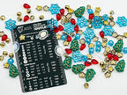 2.1 oz of Czech Glass Beads - Christmas Winter Mix 2025 - Big Star, Teardrop, and Cube Beads for DIY Bracelet Decoration