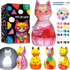 FUNZBO Paint Your Own Cat Lamp Kit - Halloweens Arts and Crafts Supplies, Toys for Ages 8-13, Crafts for Girls 8-12, Painting Kits for Kids Teen, DIY Toy for Toddler 3 4 5 6 7 9 10 11 + Birthday Gifts