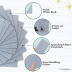 Cardstock Warehouse Diamond Print Inkjet Glitter-Premium Silver Glitter Cardstock Paper – 15 Sheets, 8.5 x 11" - 104 lb/280 GSM for Inkjet Printing, Die-Cutting, Card Making, Crafts, and DIY Projects