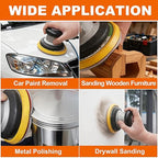 24 PCS 5 Inch Sanding Sponge Discs with Hook and Loop Backing - Multiple Grits 180 to 2000 for Random Orbital Sander Wood,Metal,Auto & Plastic Polishing - Dry and Wet Use Sponge Sandpaper