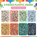 8 Pcs 12'' x 8.7'' Extra Large Puzzle Sorting Trays Stackable Puzzle Trays for Sorting Piece Sorter Jigsaw Storage Accessory for Sorting 2000/3000/5000/6000 Pieces