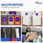 Perco Purple 3-Inch Round Circle Dot Sticker Labels with Easy Peel Perforation - 500 Labels per Roll - Strong Adhesion, Vibrant Colors for Organizing, Crafting & More - Made in USA