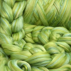 Merino Silk Luxe Tonal Designer Blend. Superfine Merino, Mulberry Silk, Tussah Silk. Top Roving for Spinning or Felting. Enchanted Forest 4oz