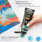 Arteza Metallic Acrylic Paint, Set of 8 Classic Elements Colors 4.06oz Tubes, Rich Pigments, Non Fading, Non Toxic Paints for Artists & Hobby Painters, Art Supplies for Canvas Painting & Crafts