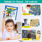 PENGFULL Felt Flannel Board Story Pieces for Toddlers Preschool,Kids Interactive Storytelling Teaching Play Kits for Flannel Board,with Words Felt Pieces(New Zoo)