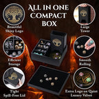 Dice Tray and Dice Tower for DND and RPG - All-in-One Game Roamer Tray & Large Tower for Random Rolls - Stores Your Sets, Mini's and More Compatible with D&D (Gold Tree)