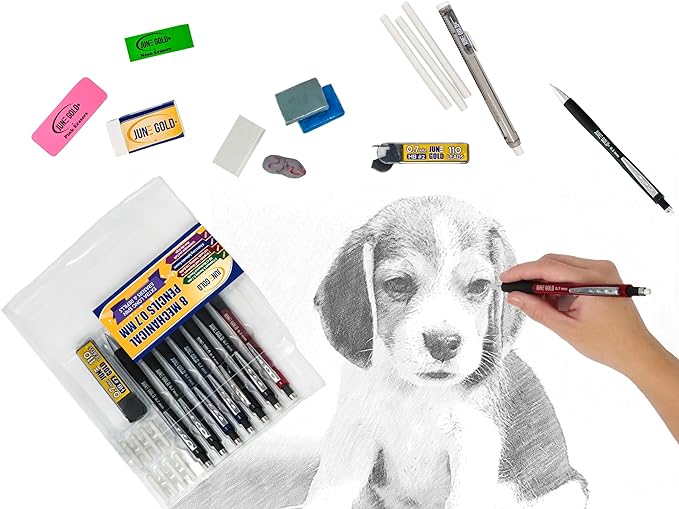 June Gold 10 Large White Vinyl Erasers - Heavy-Duty Eraser for Darker Graphite, Some Inks, and Some Colors