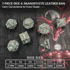 Haxtec Metal DND Dice Set Polyhedral D&D Dice Compatible with Dungeons and Dragons Gift TTRPG Black Green Metal Dice
