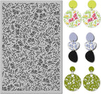 Arbuya Swirls Flowers Blossom Polymer Clay Texture Mat - Flourish Flowers Texture Sheet for Polymer Clay Jewelry Making, Earring Charms, DIY Craft Supplies