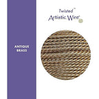 Artistic Wire, 24 Gauge / .51 mm Tarnish Resistant Colored Copper Craft Wire, Round Twist, Antique Brass Color, 10 yd / 9.14 m