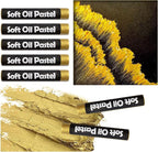 qianshan Soft Oil Pastels Set of 5 Single Colors,Non Toxic,Soft Texture Vibrant and Creamy Oil Crayons Pastels Art Supplies For Professional Artists Beginners Drawing.Gold