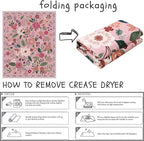 Rugcomf Bedroom Rug 3x5 Rug Washable Area Rug Non Slip Low Pile Boho Floral Small Carpet for Bedroom, Bedside, Kitchen, Entryway, Kids Room, Office, College Dorm Essentials for Girls(Pink)