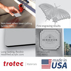 Trotec | Metallic Looking Acrylic Sheet | 12"x24"x1/16, 4 Pcs | Smooth Silver/Black | Metallic Finish - Scratch Resistant for Laser Engraving & Cutting,Printing,Glowforge,Name Plate | USA Made