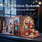 Cutefun 2Pcs Book Nook Kit, DIY 3D Wooden Puzzles for Adults and Teens, Bookends Decorative for Shelves Book Nook Kits for Adults, Bookshelf Decor Gifts for Friend (University of Miracle)