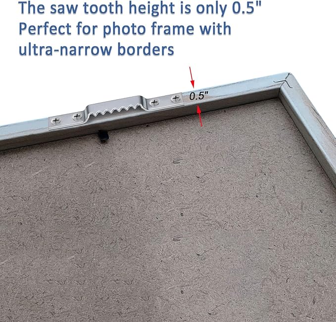 Sawtooth Picture Hangers Heavy Duty - Supports 144 lbs, 15 Pack Large Sawtooth Hangers with Screws, for Hanging Heavy Photos Frame Paintings Decorations