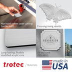 Trotec | Metallic Looking Acrylic Sheet | 12"x24"x1/16, 4 Pcs | Brushed Silver/Black | Metallic Finish - Scratch Resistant for Laser Engraving & Cutting,Printing,Glowforge,Name Plate | USA Made