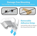 TotalMount Gaming Headset Hanger – Includes Removable Adhesive Strips for Easy, Damage-Free Wall, Desk, or PC Mounting (White Headphone Hook with Premium Silicone Cradle – One Pack)