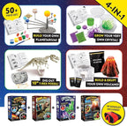 Abacus Brands Virtual Reality 4 in 1 Deluxe VR Lab - Illustrated Interactive VR Book and STEM Learning Activity Set (Solar System, Dino-Dig, Crystal and Volcano) - for Ages 8 and Up