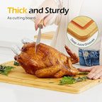 Kitchen Essentials Natural Bamboo Cutting Board XL With Durable, Knife-Friendly Surface & Deep Juice Groove – Perfect For BBQ(Pre Oiled, Natural)