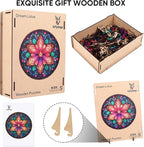 Wooden Puzzles for Adults, Dream Lotus Adult Puzzles 200 Pieces, Wooden Jigsaw Puzzles Unique Shape, Best Gifts for Adults Family Game, 11.2x11.2 inch