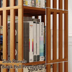 YOWOS Rotating Bookshelf Tower, 360° Spinning Bookcase Bamboo Floor Standing Storage Rack, Narrow Book Shelf Organizer for Kids & Adults, Small Space Bookshelf (Walnut, 2 Tier)