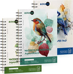 KOVIEDE 100% Cotton Watercolor Paper Pad - 30 Sheets 7"x10" Spiral Bound 140lb/300gsm Cold Press Watercolor Sketchbook, Artist Quality Art Journal Supplies for Adults, Kids & Beginners