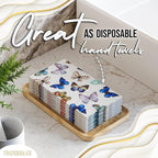 Trendables Butterfly Napkins for decoupage 100 Pcs 3 Ply Butterfly paper napkins decorative Guest Towels Disposable Bathroom, For Tea Party Decorations, Dinners & Weddings