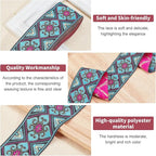 PH PandaHall 2 Inch Embroidered Woven Ribbon, 7 Yards Vintage Jacquard Ribbon Boho Flowers Straps Fabric Trim for Bohemian Persian Clothes Bag Holiday Christmas Decor Gift Wrap Decor