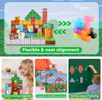 Magnetic Blocks - 100PCS Magnetic Building Blocks Cubes, Magnet Toys for Kids Age 3+, Toy Building Set for Kids, Magnets Stacking Construction Toys Birthday Gifts for Boys Girls Age 4-8, 8-12