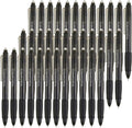 Volcanics Retractable Clicker Erasable Gel Pens - 0.7mm Ball Point, Heat Erase with Built-in Eraser, 36 Pack Black