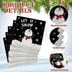 60 Pcs Snowman Cocktail Paper Napkins 6. 5 x 6. 5 Inches Disposable Paper Napkins Dessert Beverage Napkin for Decoupage Luncheon Napkin for Party Wedding Birthday