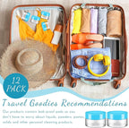 SATINIOR 12 Pack Plastic Container Jars with Lids Round Clear Travel Cosmetic Container Jars for Toiletries, Lotion, Cream, Ointments, Makeup, Rhinestone, Samples, Kitchen Storage(2 oz,Blue)