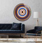 My Photostation.com 15.8''(40cm) Diameter Colorful Concentric Circles Round Glass Wall Art Tempered Glass Printing Wall Decor Large Wall Art Wall Hangings