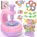 GirlsHome 300+PCS Fabric Flower Bouquets Toys, DIY Flower Crafts Kits for Kids, Arts and Crafts for Kids Ages 6-8 Girls, Build Flower Bouquet, STEM Educational Toy Preschool Gifts (Purple Pink)
