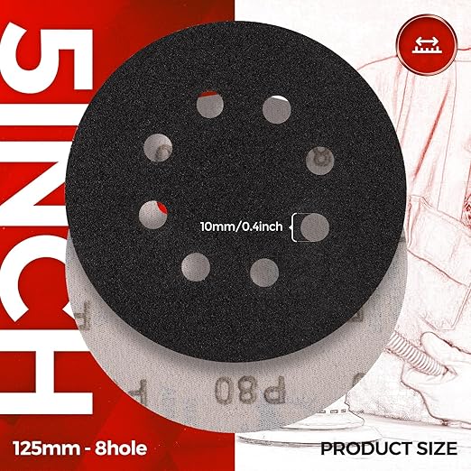 50PCS 5 inch Silicon Carbide Sanding Discs 10000 Grit, Wet Dry Orbital 5 Sander Hook and Loop Sandpaper Disc Ultra Fine Grit, Best for Metal,Automotive Precision Polishing