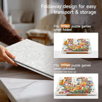 Tektalk Foldable Jigsaw Puzzle Board with 3 Angle Adjustable Bracket/Stand, Lightweight Portable Puzzle Mat Plateau with Wooden Easel, Foldaway Felt Puzzle Table, for Up to 1000 Pieces (Light Gray)