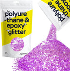 Hemway Polyurethane & Epoxy Resin Glitter 100g / 3.5oz Metallic Crystal Flake Additive for Flooring Jewelry Tumblers Glass Pigment - Extra Chunky (1/24" 0.040" 1mm) - Lavender Purple