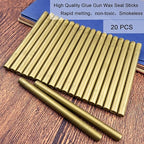 20PCS Mini Glue Gun Wax Seal Sticks for Wax Seal Stamp, Sealing Wax Sticks for Wedding Invitations, Cards, Envelopes (Greenish Gold)