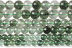 60PCS 6MM Green Crackle Phantom Ghost Crystal Beads for Jewelry Making DIY Bracelet Necklace Accessories 15" Energy Healing Power Stone Beads