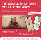 Cookie Box Crochet Kit for Beginners – Gift Set to Make Bear Charlie Amigurumi Plushie – Easy DIY Crochet & Knitting Starter Kit with Video and PDF Tutorials