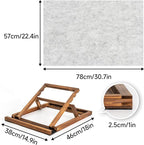 Tektalk Foldable Jigsaw Puzzle Board with 3 Angle Adjustable Bracket/Stand, Lightweight Portable Puzzle Mat Plateau with Wooden Easel, Foldaway Felt Puzzle Table, for Up to 1000 Pieces (Light Gray)