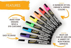 Bandle B. Chalk Markers - 8 Vibrant Fine Tip, Erasable, Non-Toxic, Water-Based, For Kids and Grown-Ups for Glass or Chalkboard Marker for Businesses, Restaurants, Liquid Chalk Markers (Vibrant 1mm)