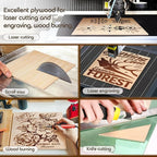 48 Pack 12x12x1/8 Inch Basswood Sheets, MAPRIAL Smooth 3mm Plywood for Laser Cutting, Unfinished Wood Board for Engraving, Wood Burning, Painting, Crafts, Ornaments, Models, Engraver, Halloween