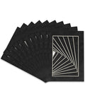 Pack of 25 Acid Free 11x14 Mats Bevel Cut for 8.5x11 Photos - Dark Grey Suede Precut Matboards With Backing Boards and Clear Photo Mat Bags For Pictures, Photos, Framing - 4-ply Thickness