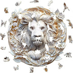 Wooden Puzzles Adults, 3D Paper Lion Wooden Puzzles 295 Pieces, Unique Animal Shaped Wood Challenging Jigsaw Puzzles Gifts for Adults, 13.4x13.2in