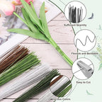 PATIKIL 32 Inch 22 Gauge Floral Stem Wire, 4 Pack/160 Pieces Bouquet Stem Paper Wrapped for DIY Crafts Flower Arrangements, Black