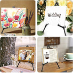 AROIC 6 pack 14'' Tabletop Easels, Black Steel Table Top Easels for Display, Adjustable Portable Table Top Easel for Paintings, Signs, Posters,Frame Pictures(with 6 Bags)
